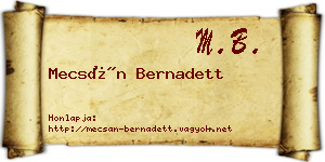 Mecsán Bernadett névjegykártya